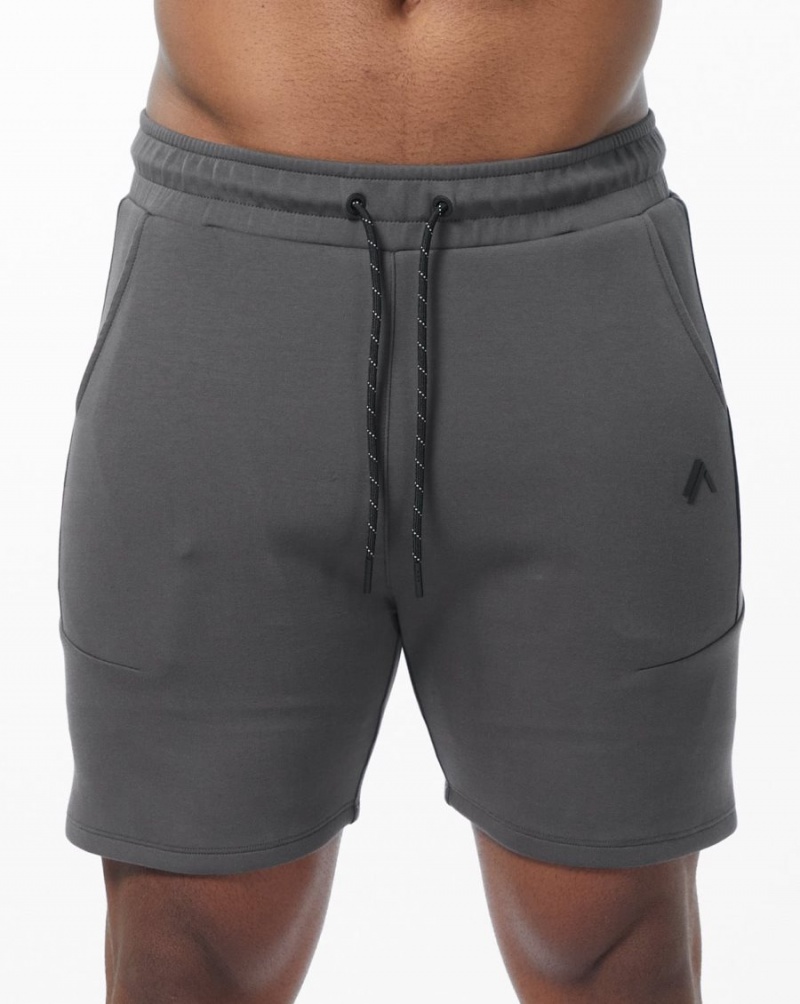 Charcoal Alphalete ELMTS Athletic Short 6" Men\'s Shorts | 3658497-ME