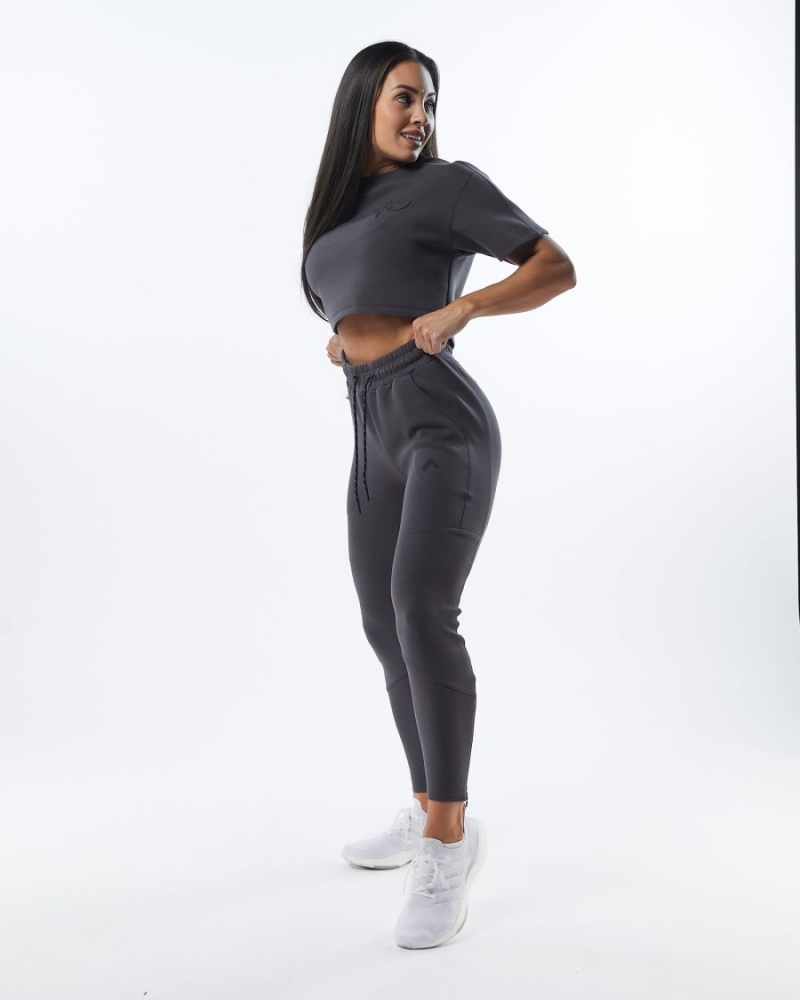 Charcoal Alphalete ELMTS Zip Jogger Women's Jogger | 4860729-LA