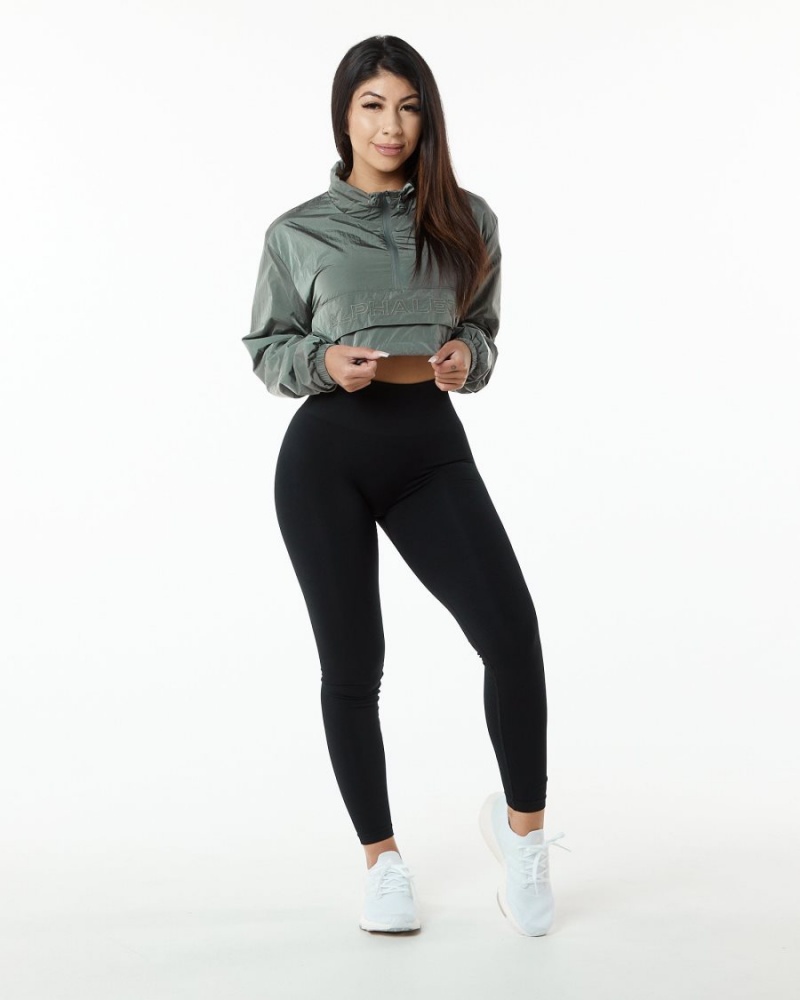 Charcoal Alphalete Endure Crop Jacket Women's Jackets | 5274680-PU