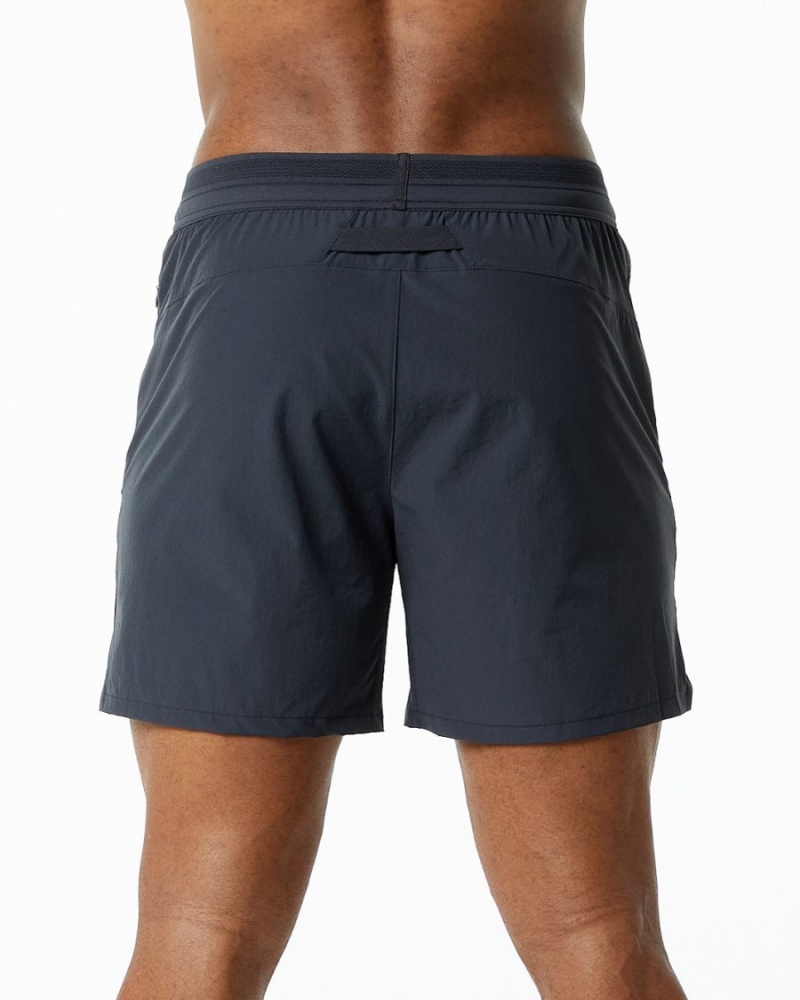 Charcoal Alphalete Studio Short 6" Men's Shorts | 4529308-MI