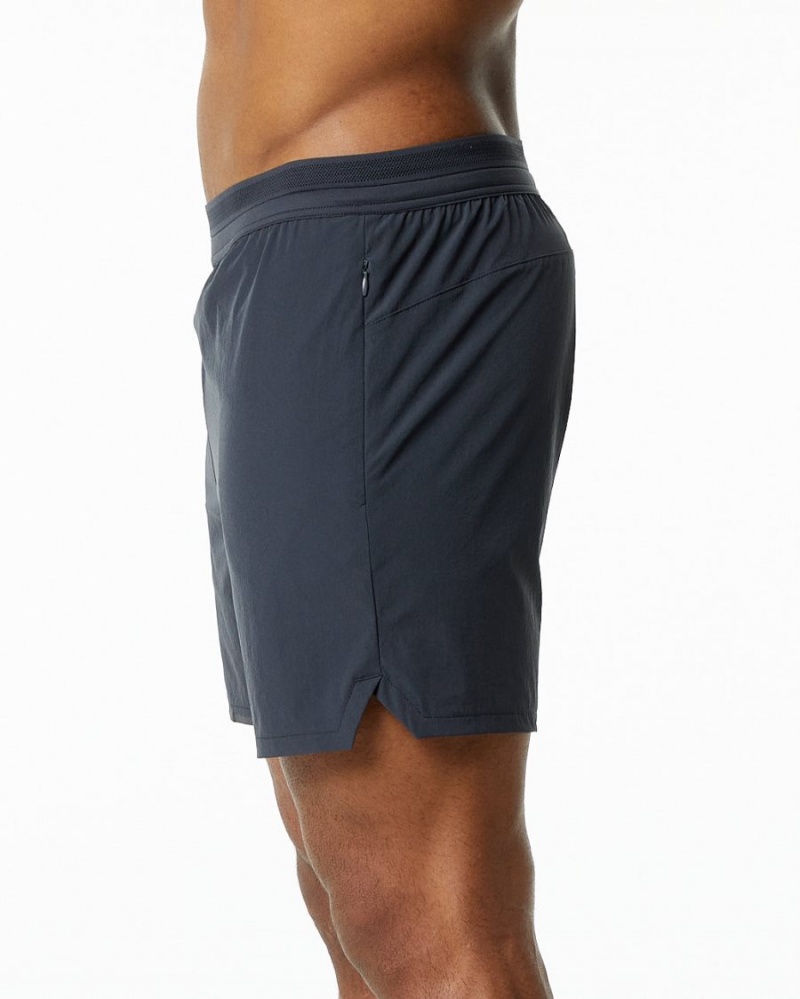 Charcoal Alphalete Studio Short 6" Men's Shorts | 4529308-MI