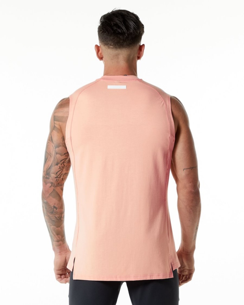 Cheeky Coral Alphalete Evo Tank Men's Tanks | 0465728-DE