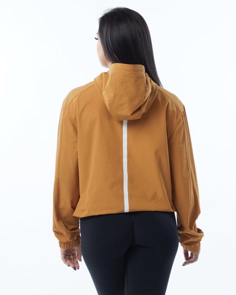 Chestnut Alphalete Infinity Tech Jacket Women's Jackets | 4238095-EU