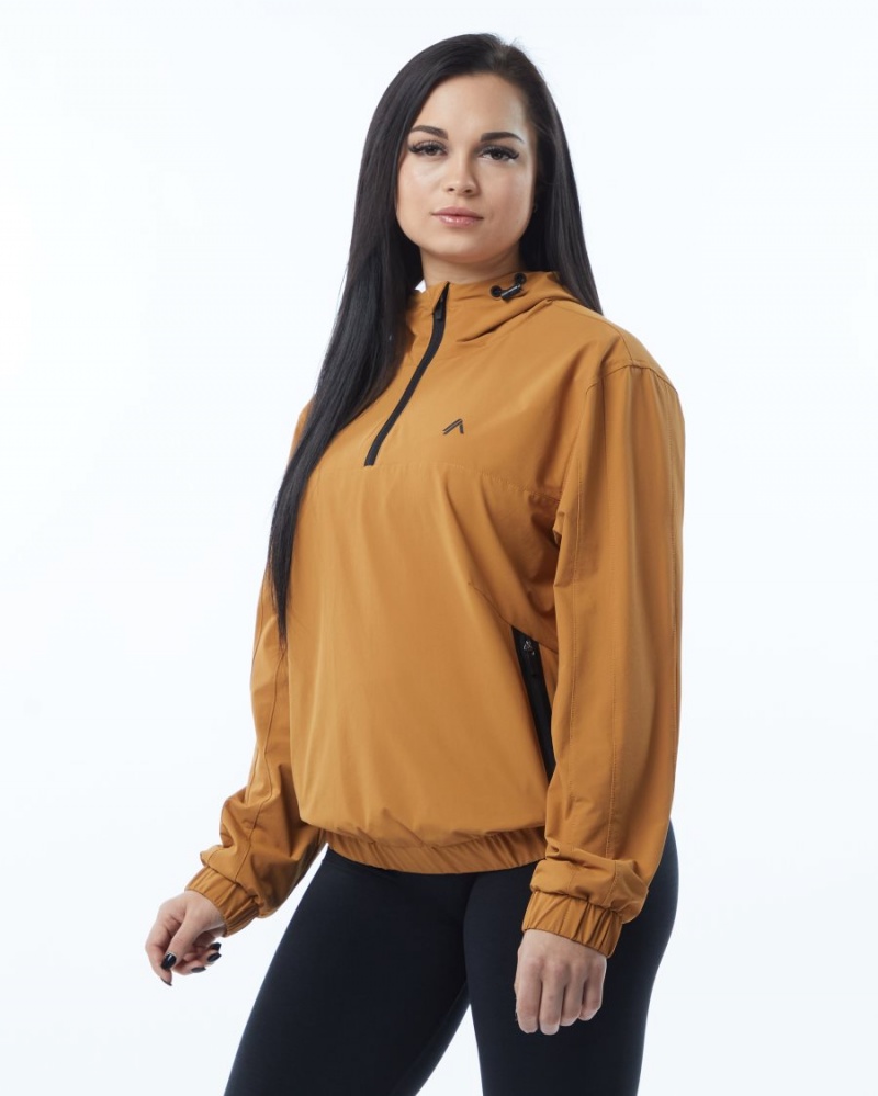 Chestnut Alphalete Infinity Tech Jacket Women's Jackets | 4238095-EU