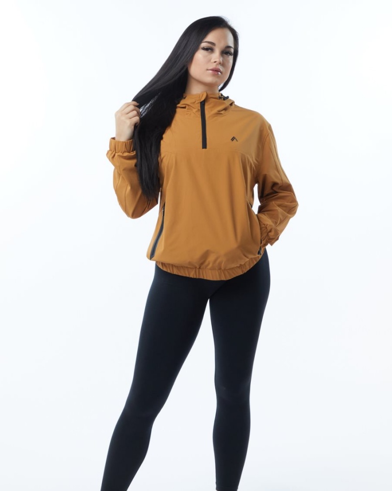 Chestnut Alphalete Infinity Tech Jacket Women's Jackets | 4238095-EU