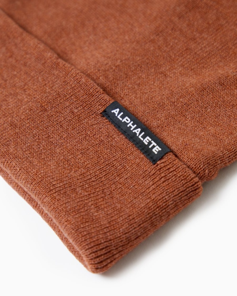 Clay Alphalete Essential Foldover Beanie Men's Accessories | 2315806-TC