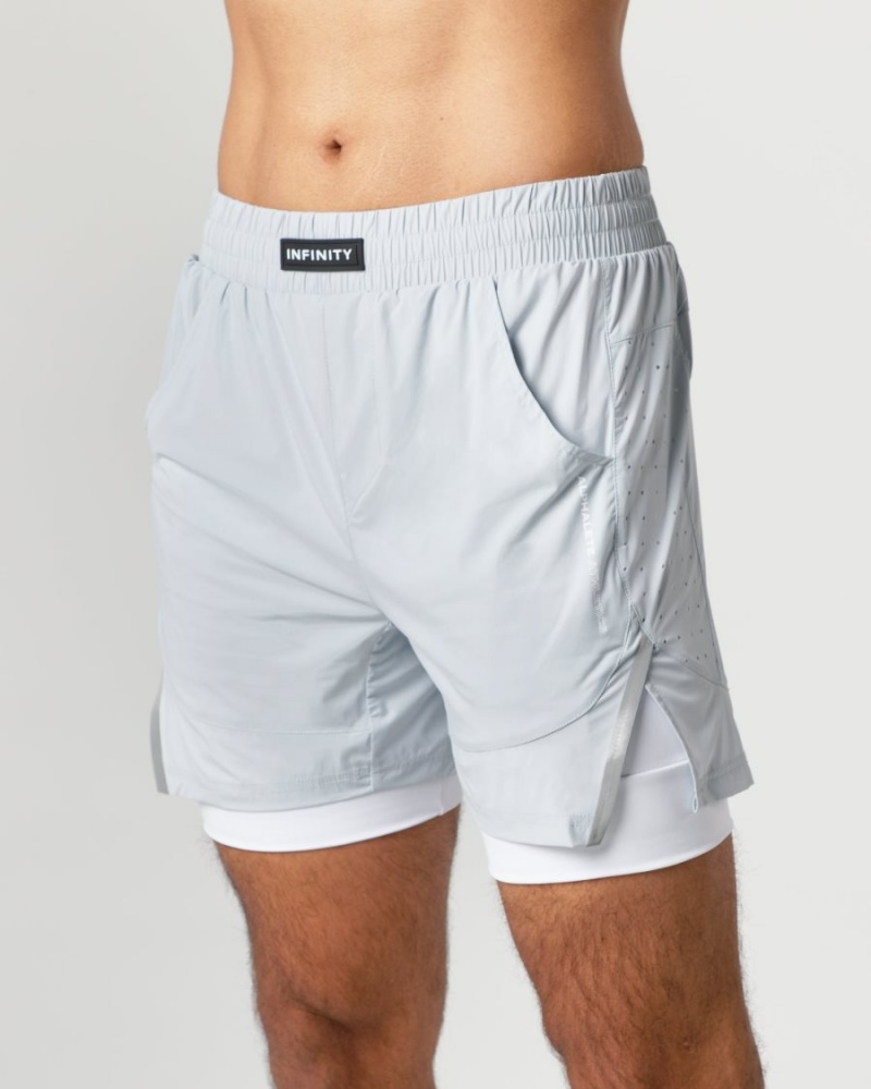 Cloud Grey Alphalete Infinity Speed Short 5.5" Men's Shorts | 3794085-ZK