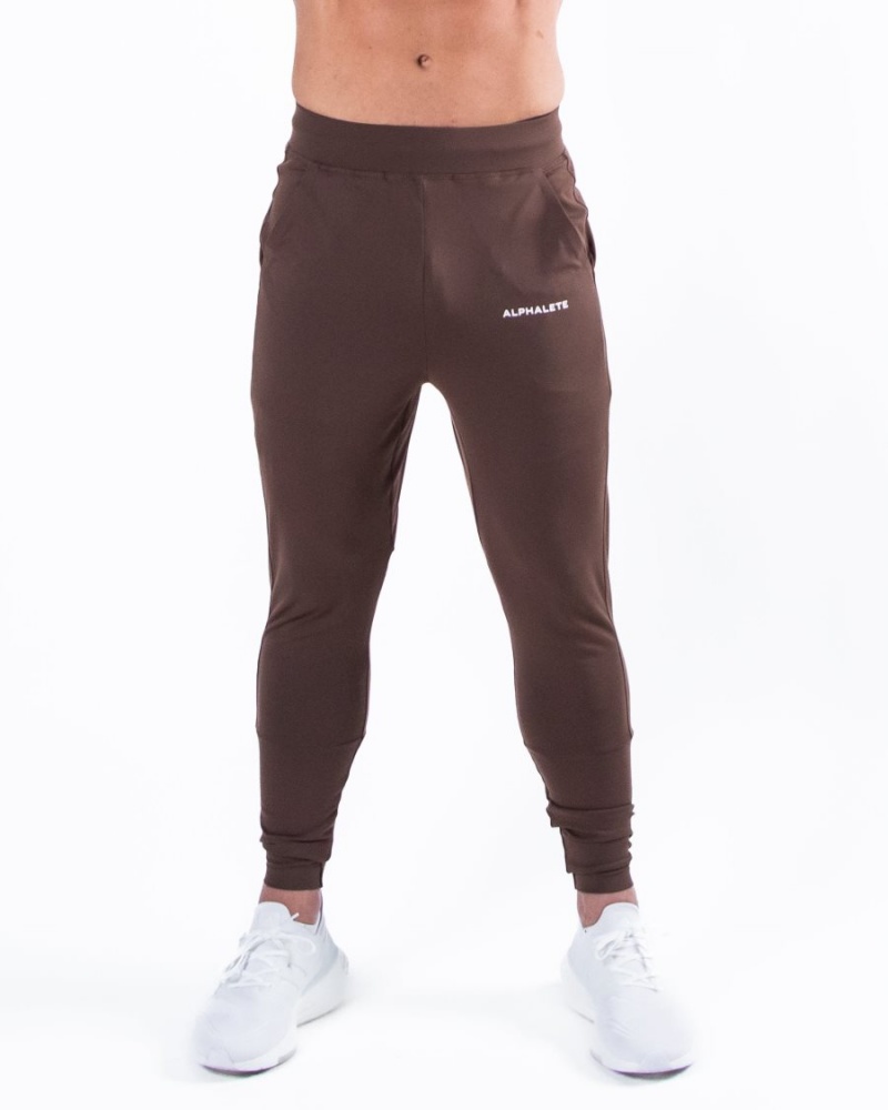 Coffee Alphalete Trace Jogger Men\'s Jogger | 5603418-CK