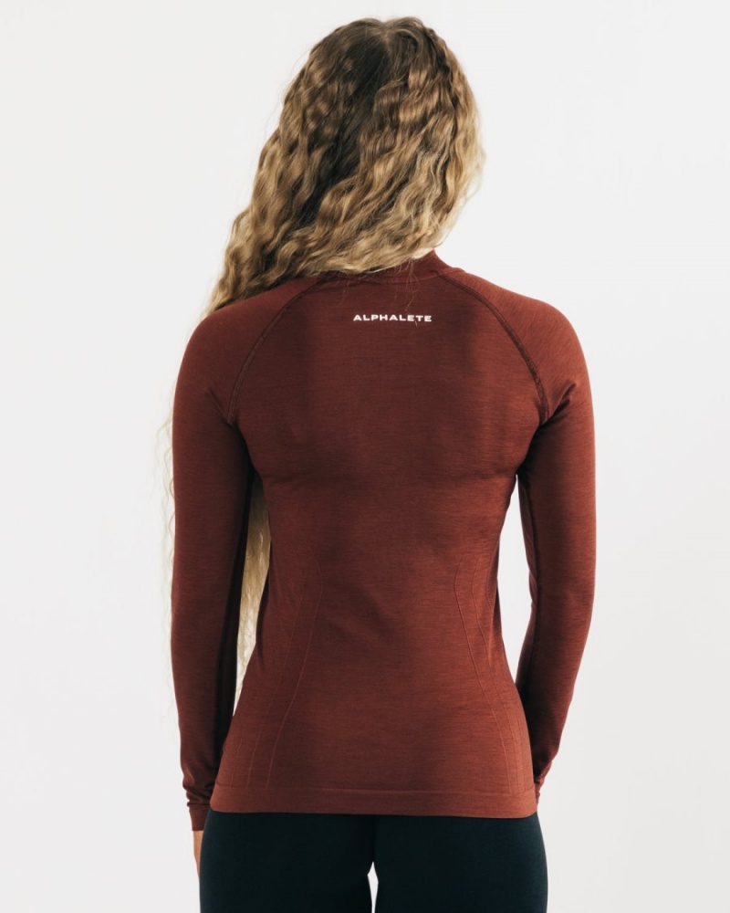 Copper Alphalete Seamless Pullover Women's Jackets | 8276091-DX