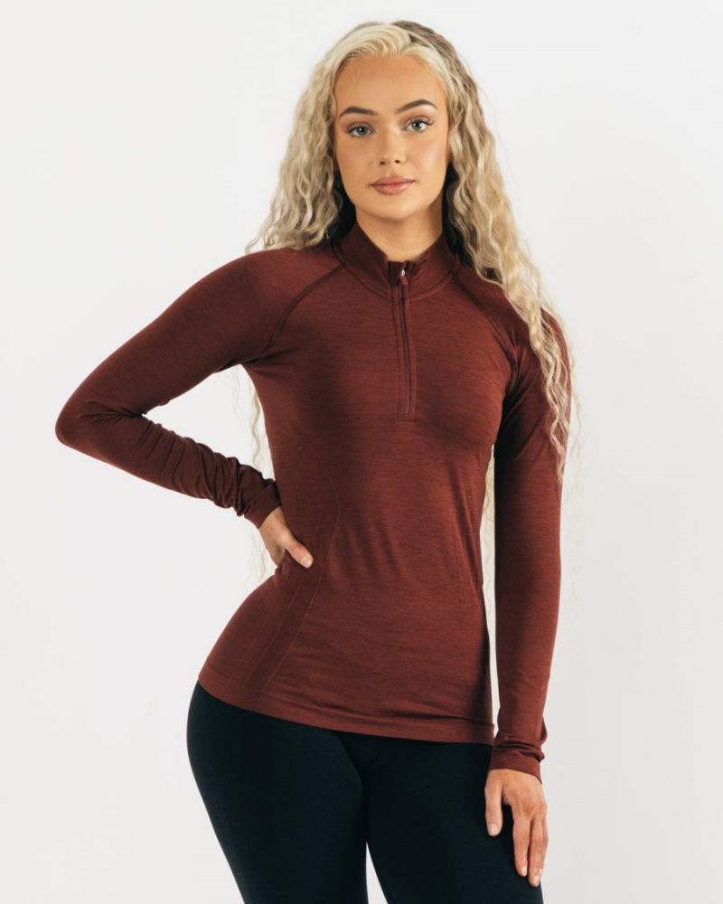 Copper Alphalete Seamless Pullover Women\'s Jackets | 8276091-DX