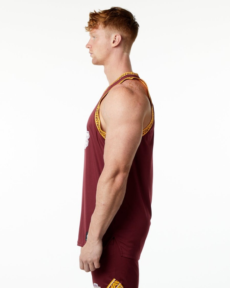 Crimson Alphalete Varsity Basketball Jersey Men's Stringers | 1374069-WH