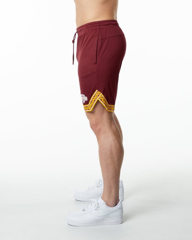 Crimson Alphalete Varsity Basketball Short 9" Men's Shorts | 0541973-NR