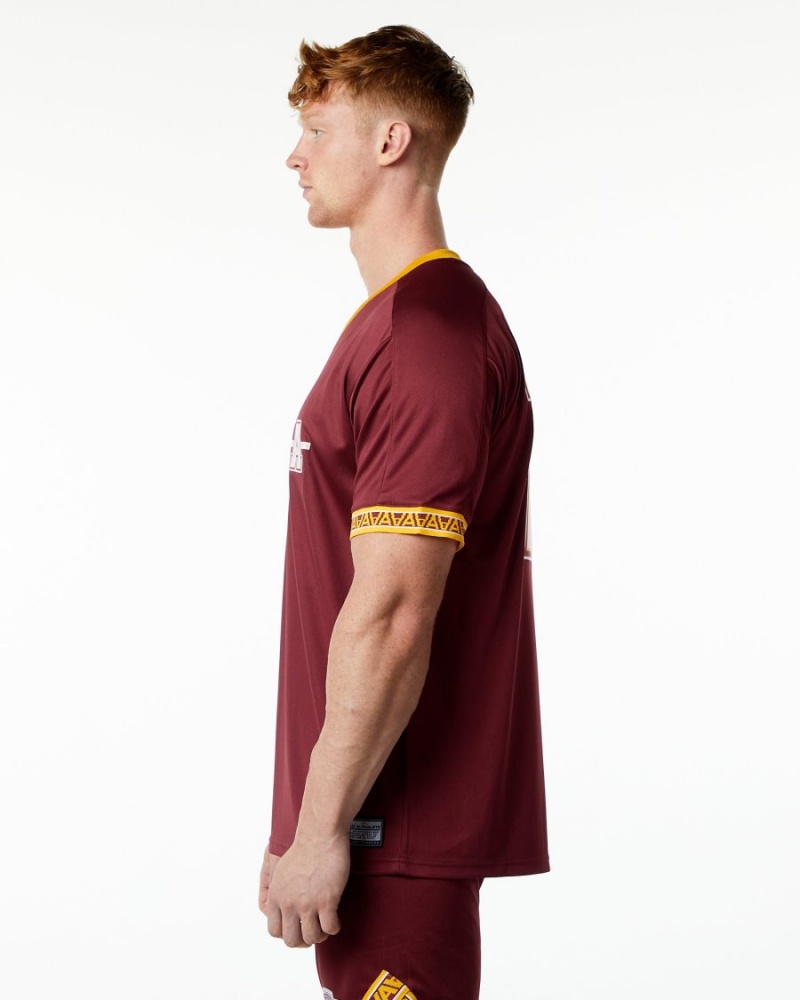 Crimson Alphalete Varsity NFL Jersey Men's Shirts | 9157203-HB