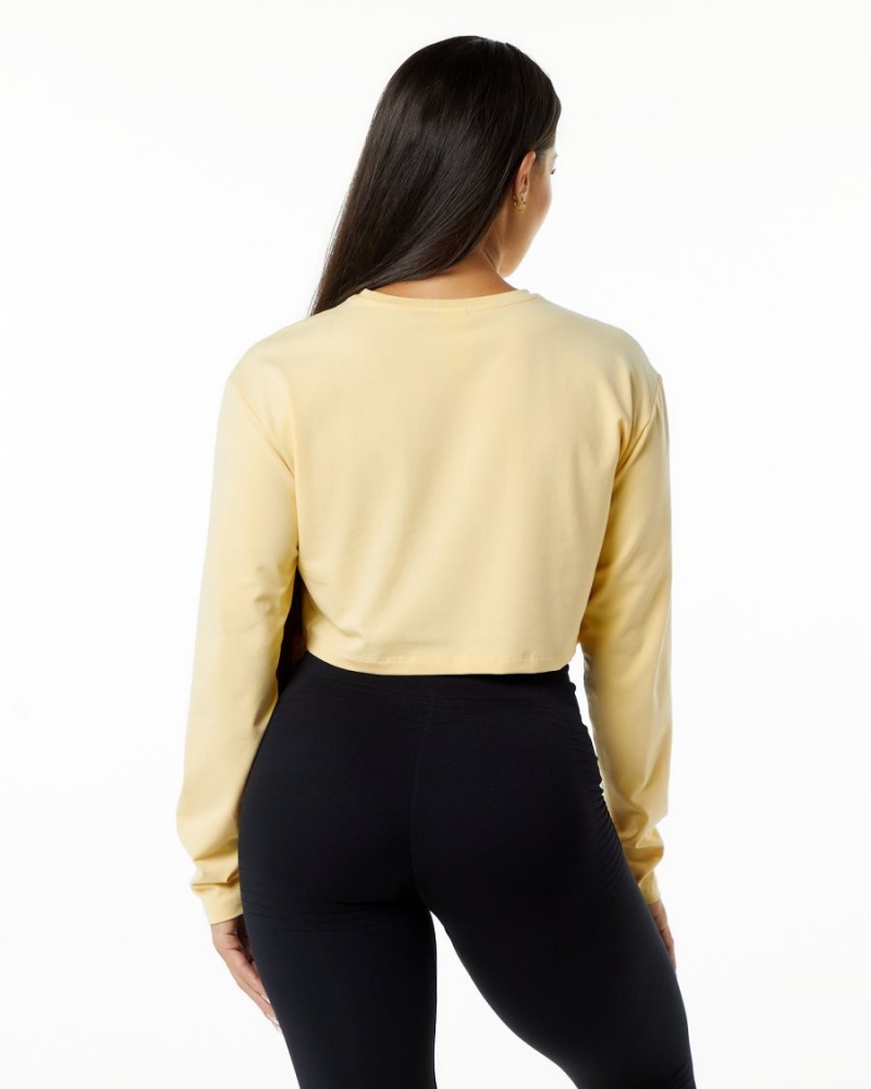 Daffodil Alphalete Dynasty LS Crop Women's Long Sleeve | 4039218-IC