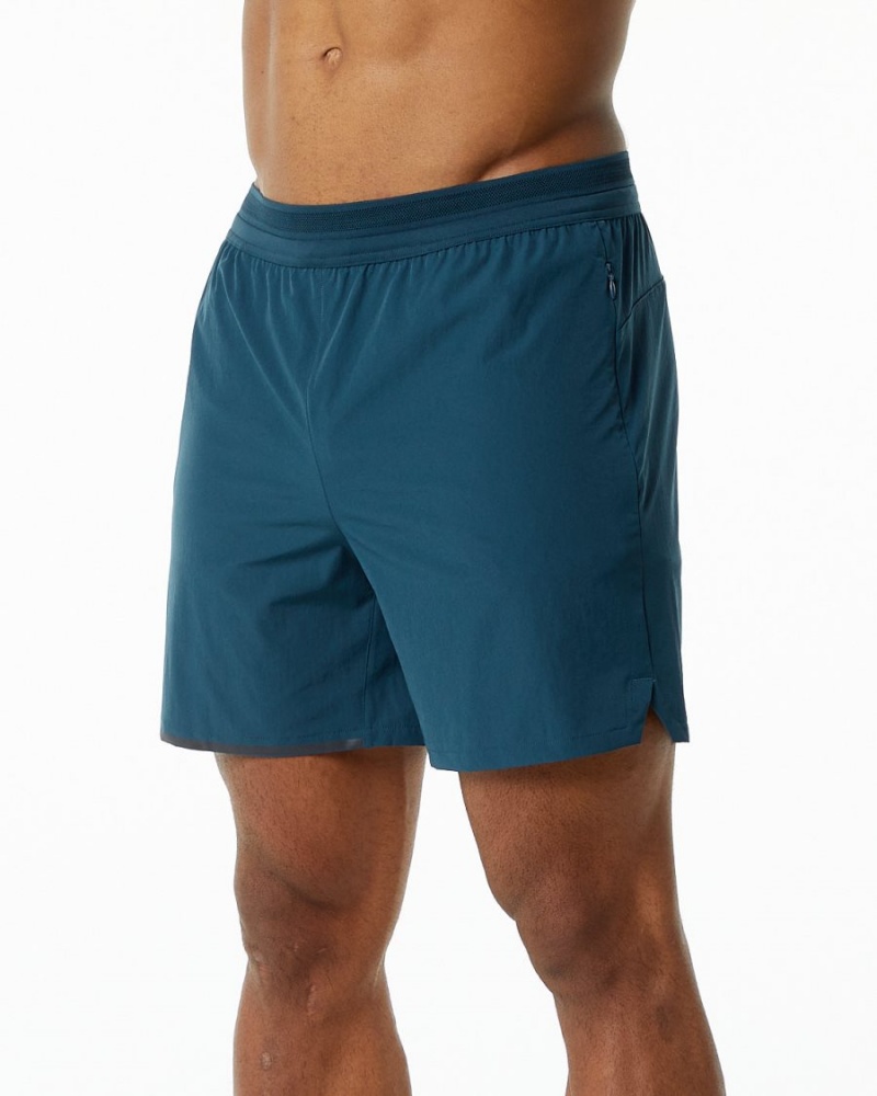 Dark Blue Alphalete Studio Short 6" Men's Shorts | 0418976-ZO