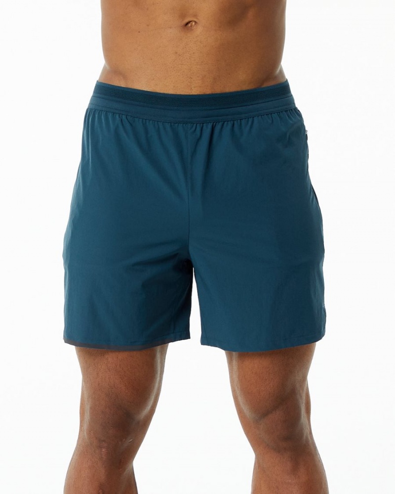 Dark Blue Alphalete Studio Short 6" Men\'s Shorts | 0418976-ZO