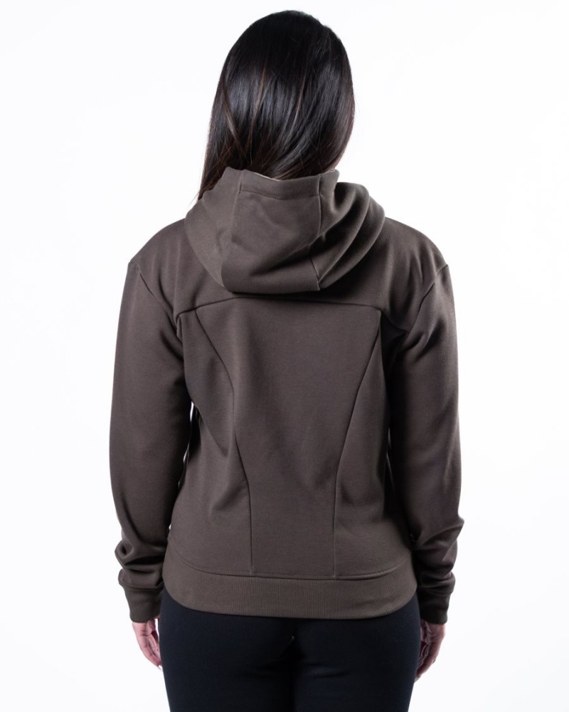 Dark Brown Alphalete Monarch Hoodie Women's Hoodie | 0368495-IS