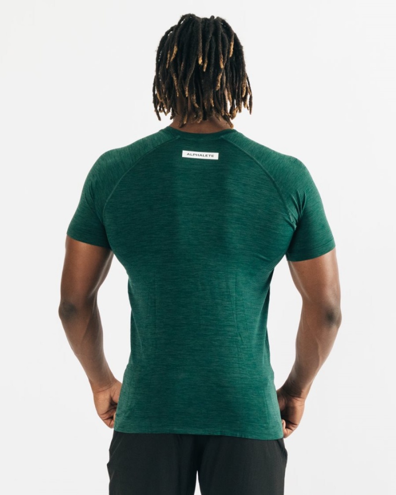 Darkest Pine Alphalete Hero Tee Men's Shirts | 4381579-WA