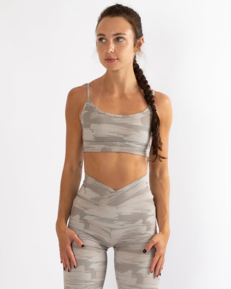 Desert Canvas Camo Alphalete Surface Limitless Bra Women's Sports Bra | 4201975-HL