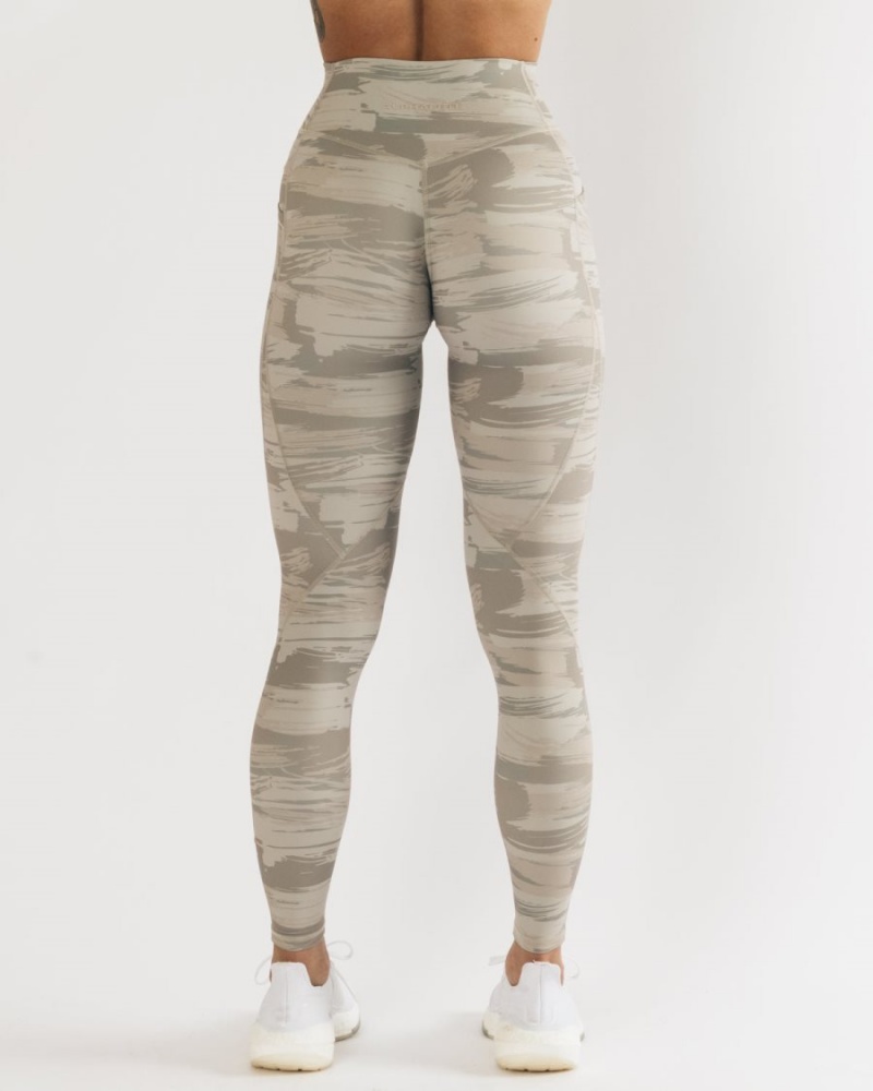 Desert Canvas Camo Alphalete Surface Pocket Legging Women's Leggings | 1572468-VK