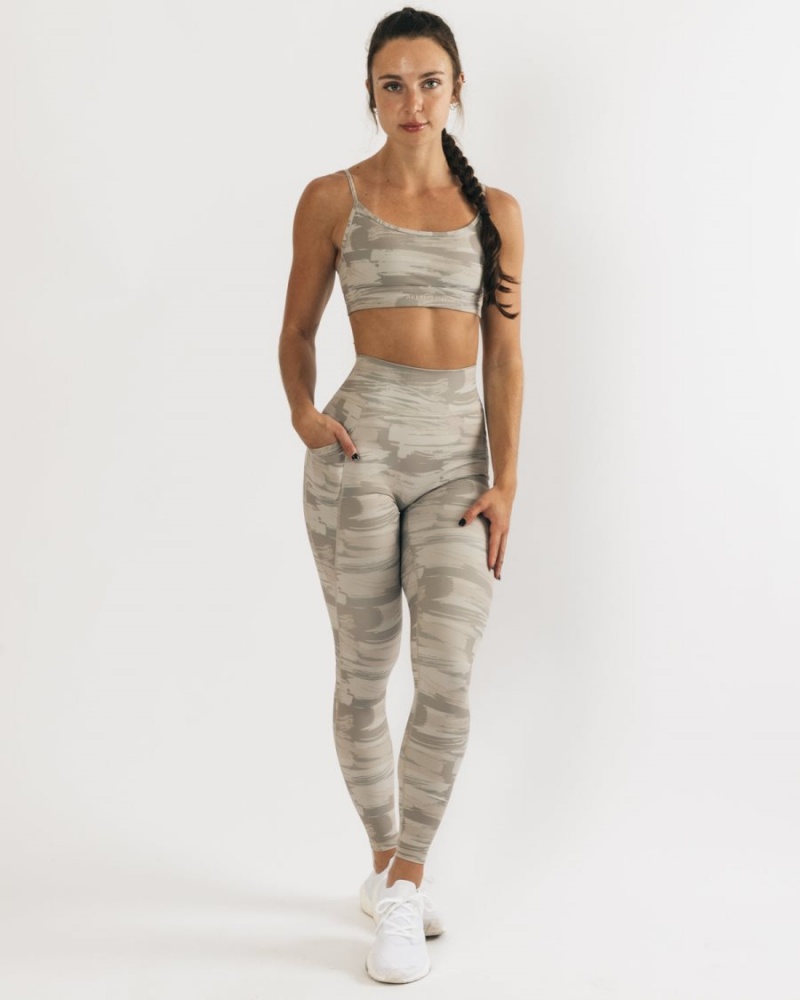 Desert Canvas Camo Alphalete Surface Pocket Legging Women's Leggings | 1572468-VK