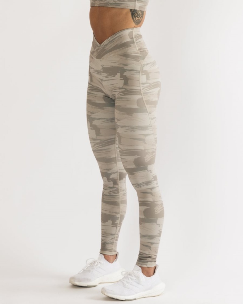 Desert Canvas Camo Alphalete Surface Power Legging Women's Leggings | 3285091-ZY