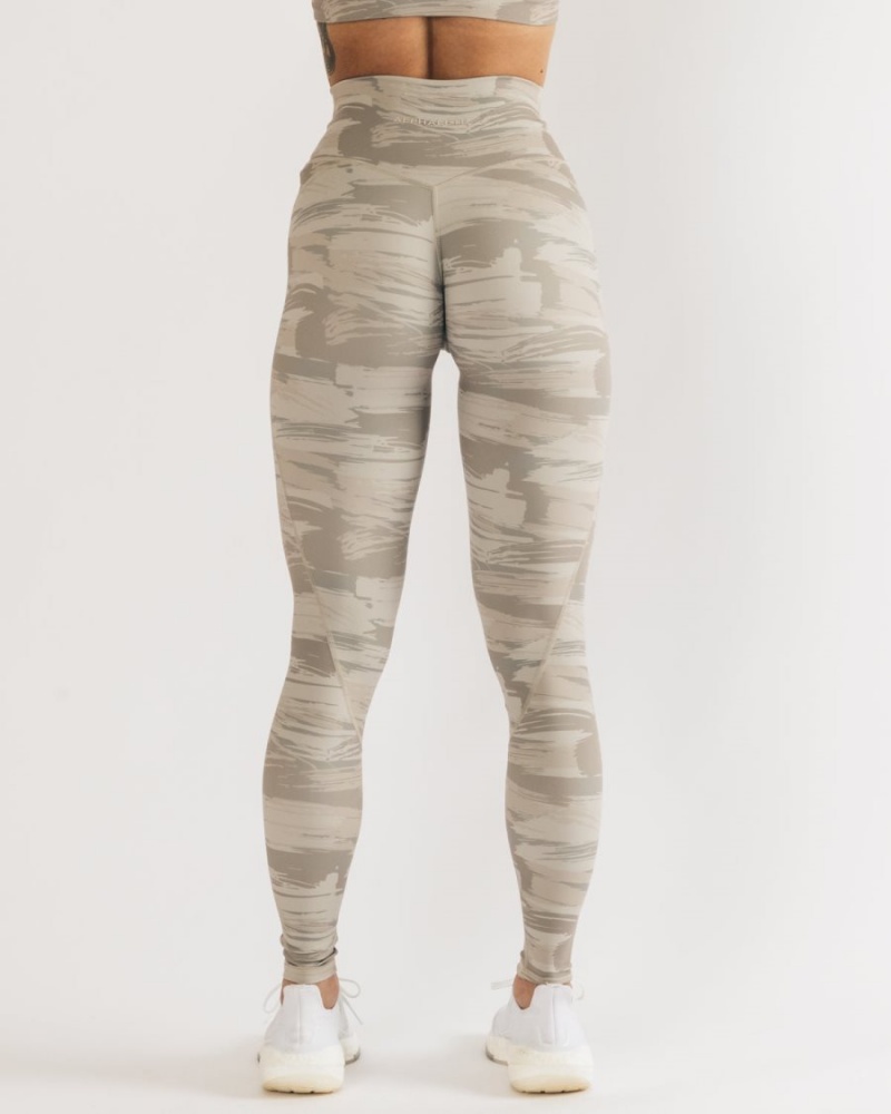 Desert Canvas Camo Alphalete Surface Power Legging Women's Leggings | 3285091-ZY