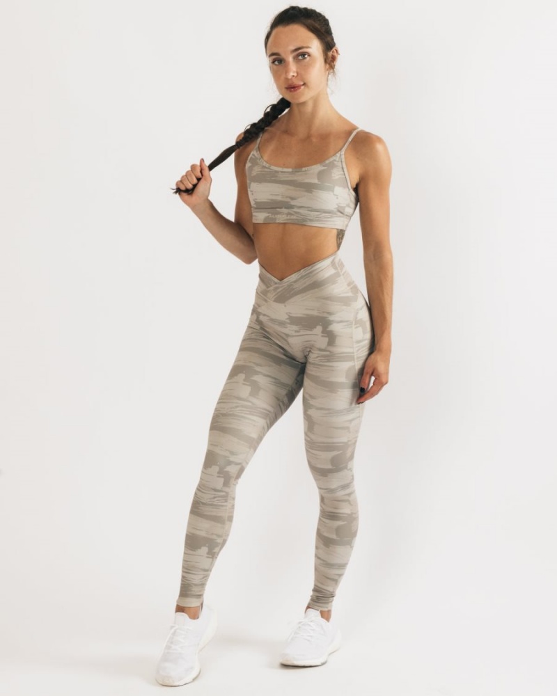 Desert Canvas Camo Alphalete Surface Power Legging Women's Leggings | 3285091-ZY