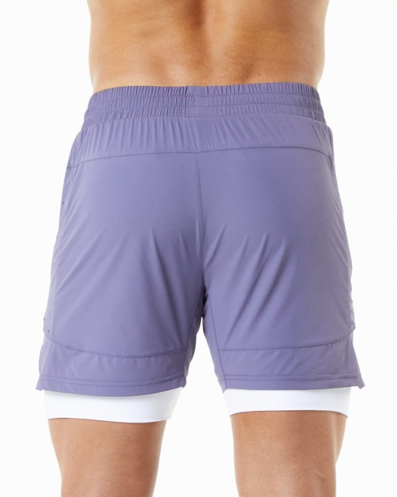 Digital Violet Alphalete Infinity Speed Short 5.5" Men's Shorts | 8614570-CZ