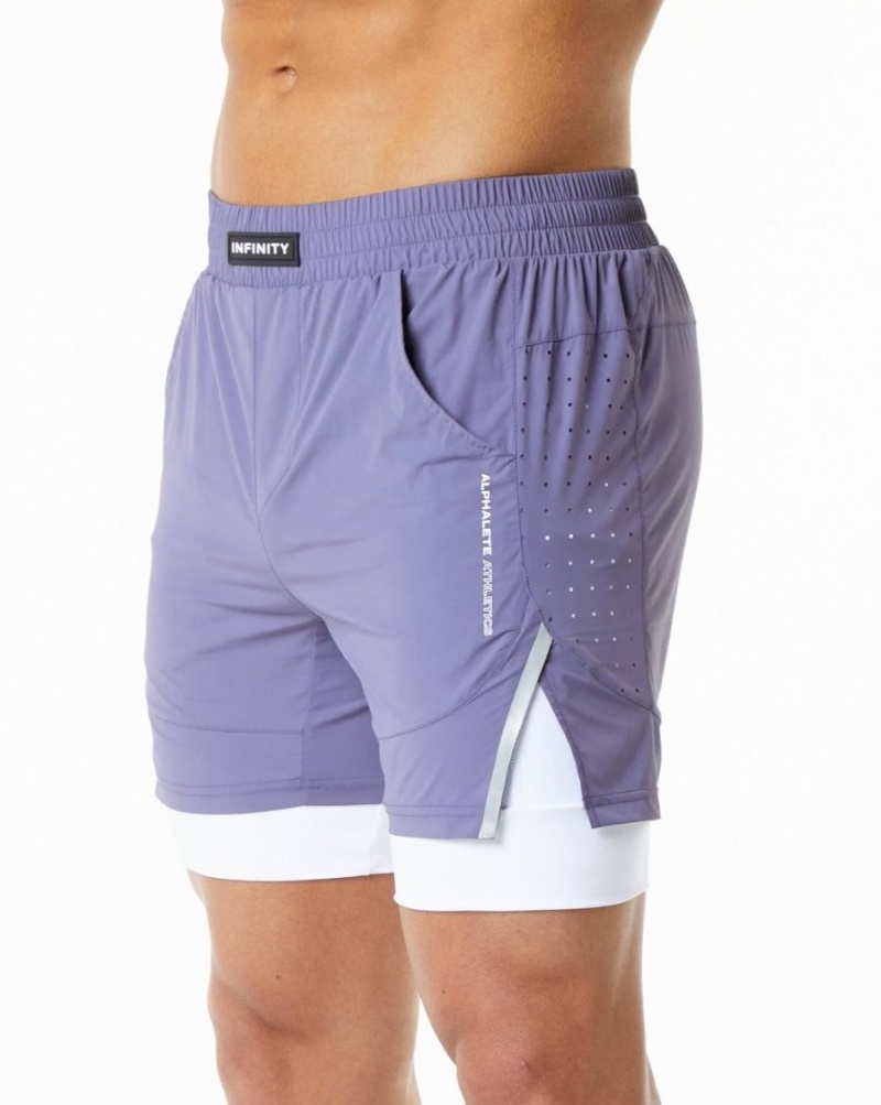 Digital Violet Alphalete Infinity Speed Short 5.5" Men\'s Shorts | 8614570-CZ