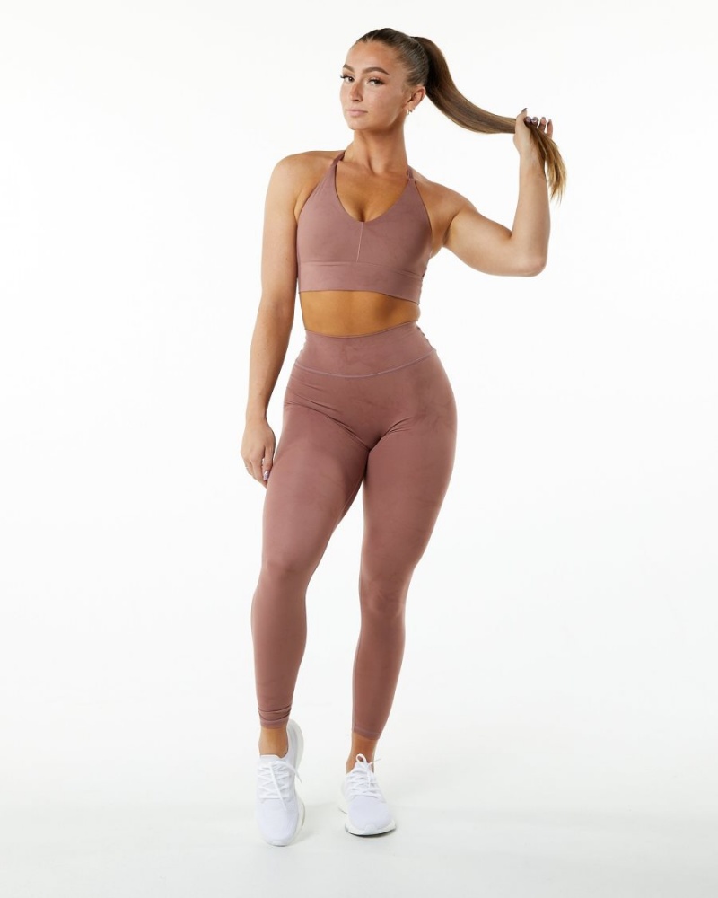 Dusty Rose Alphalete Alphalux Wonder Bra Women's Sports Bra | 8724930-XZ