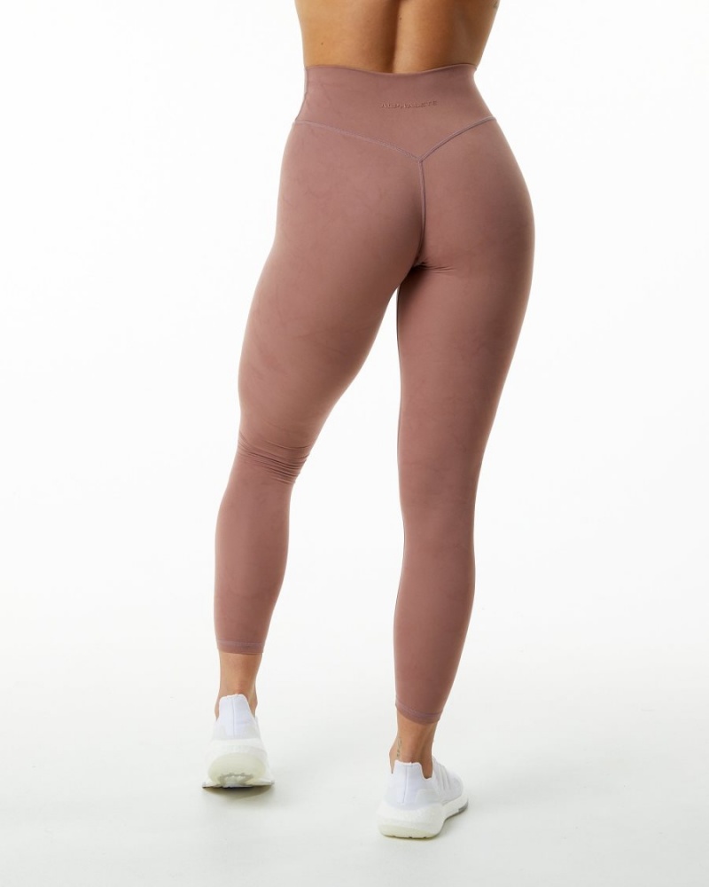 Dusty Rose Alphalete Alphalux Wonder Legging 27" Women's Leggings | 5086239-PN