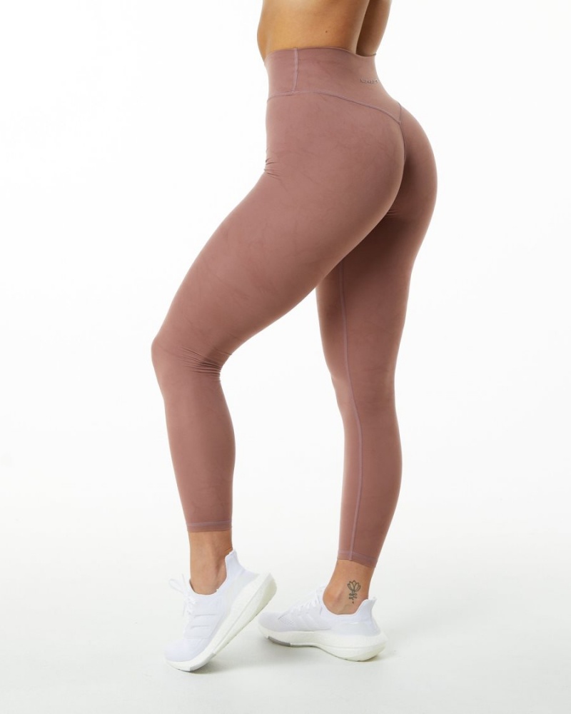 Dusty Rose Alphalete Alphalux Wonder Legging 27" Women's Leggings | 5086239-PN