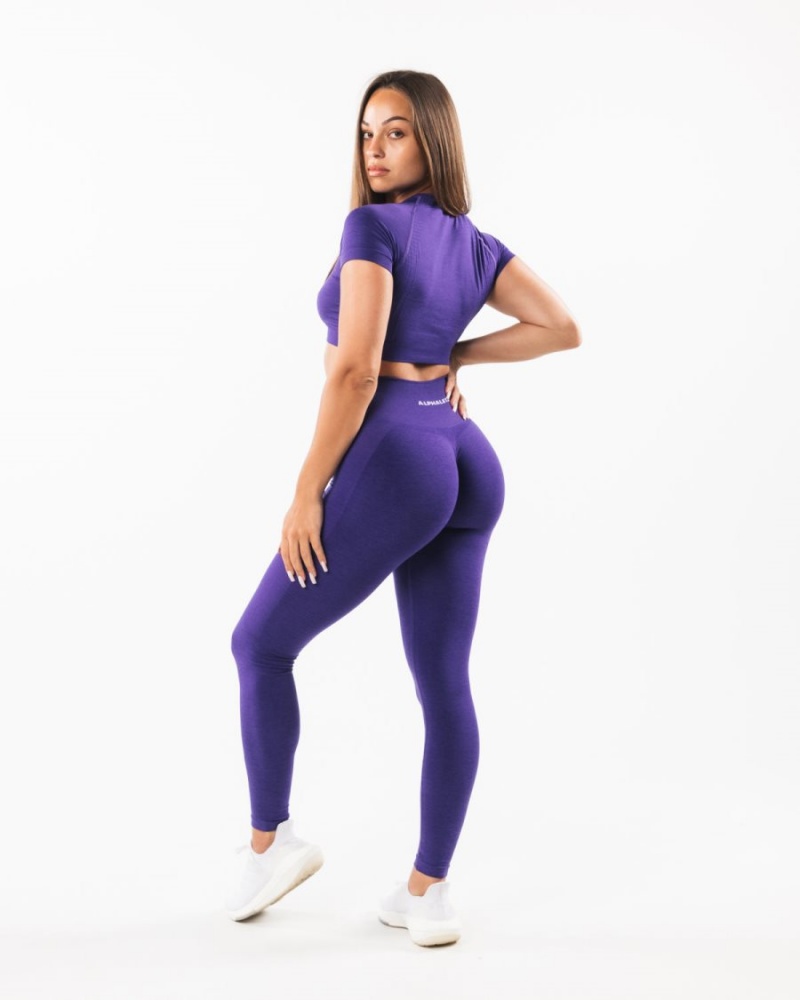 Electric Purple Alphalete Amplify Legging Women's Leggings | 5972604-OE