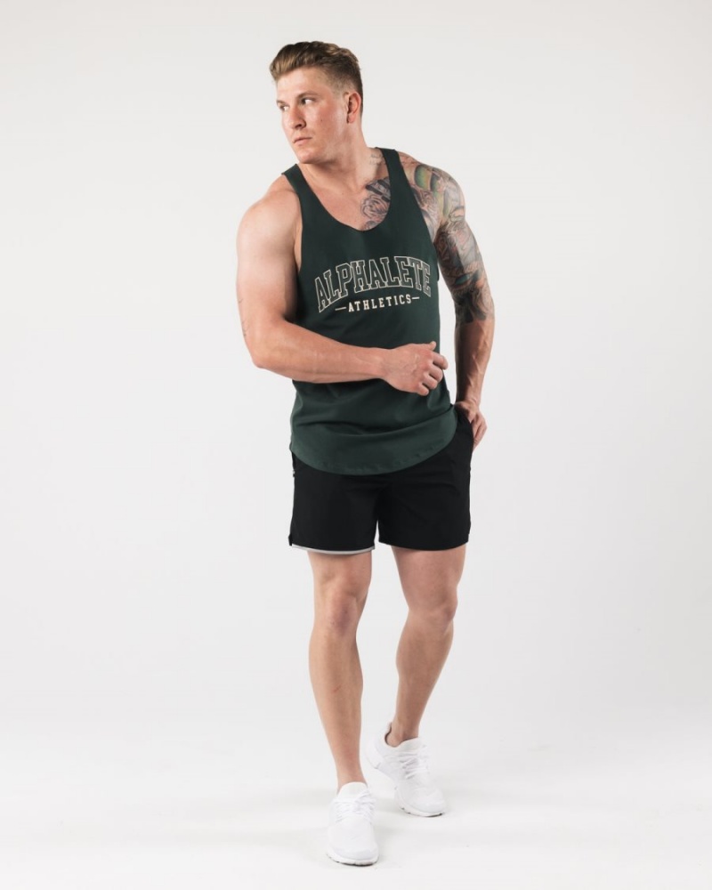 Evergreen Alphalete AA Raw Cut Tank Men's Tanks | 0375214-WF