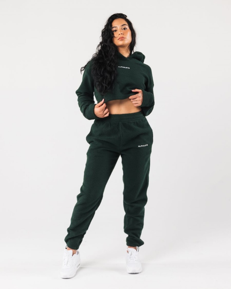 Evergreen Alphalete King Crop Hoodie Women's Hoodie | 8345179-RV