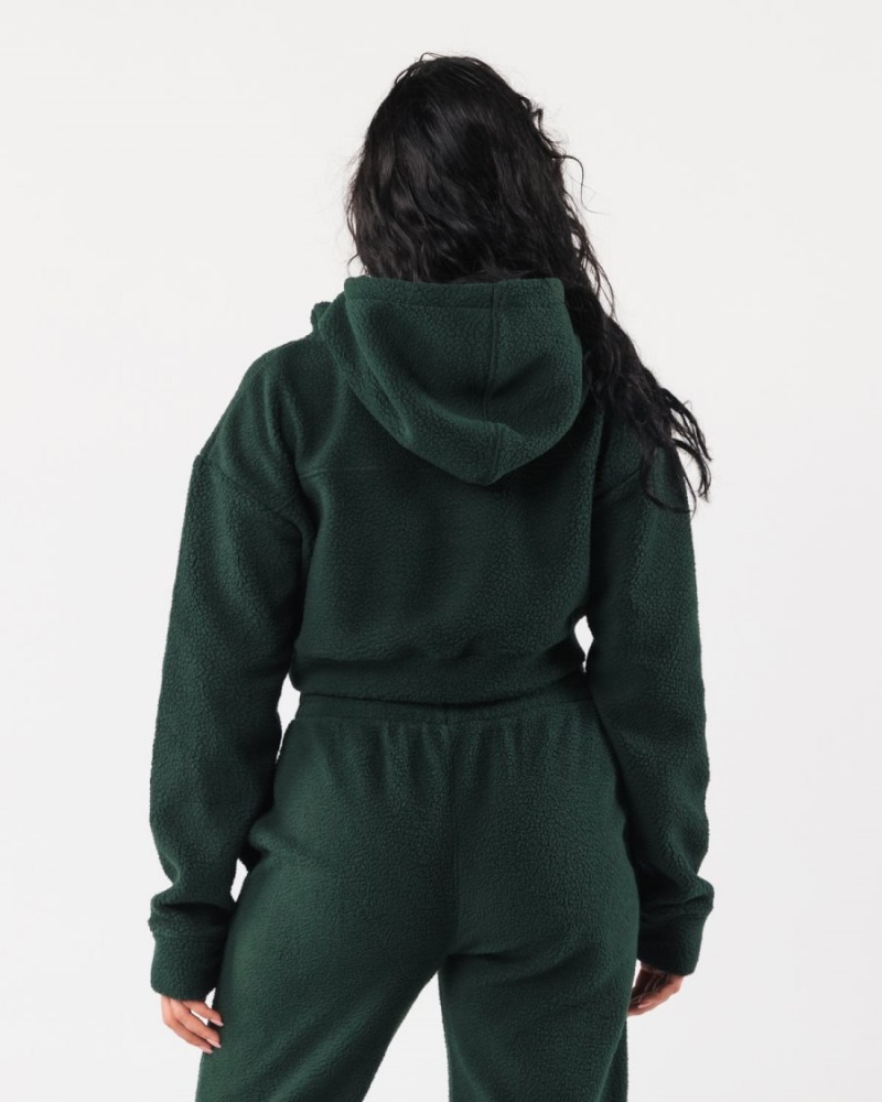 Evergreen Alphalete King Crop Hoodie Women's Hoodie | 8345179-RV