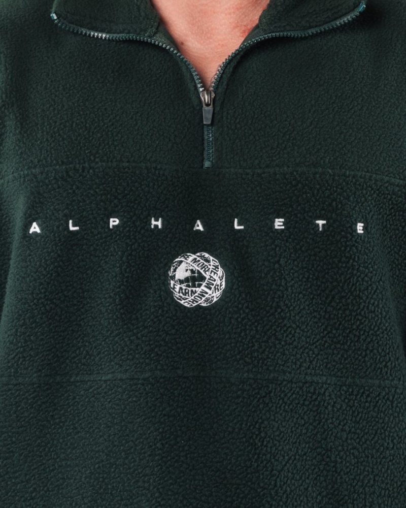 Evergreen Alphalete King Quarter Zip Men's Jackets | 5742108-TA