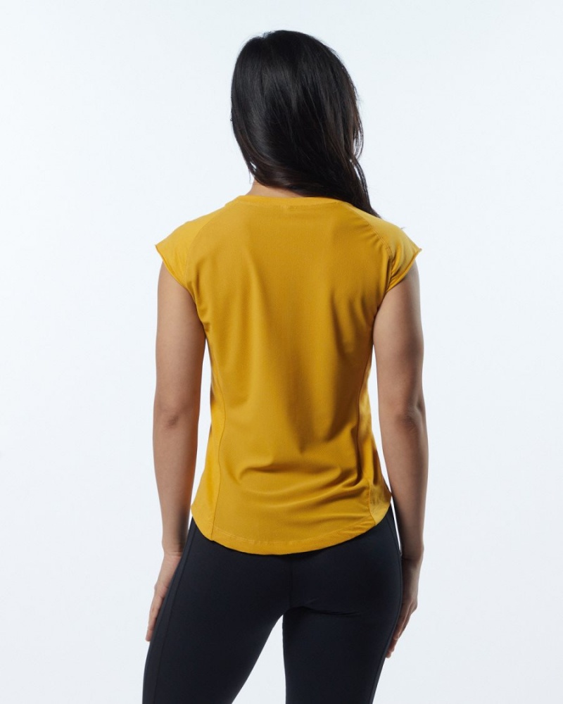 Exotic Yellow Alphalete Velocity Tee Women's Shirts | 3572941-CH