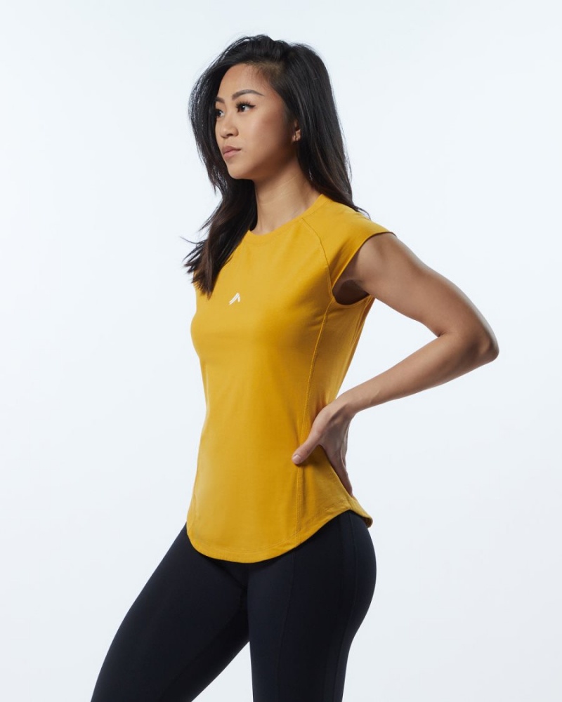 Exotic Yellow Alphalete Velocity Tee Women's Shirts | 3572941-CH