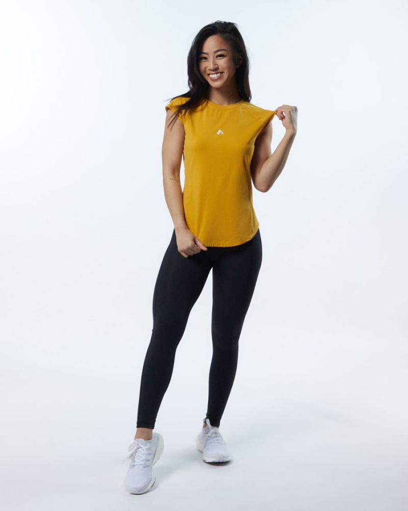 Exotic Yellow Alphalete Velocity Tee Women's Shirts | 3572941-CH