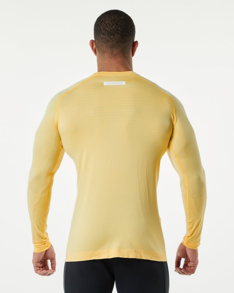 Faded Honey Alphalete Hero Long Sleeve Tee Men's Shirts | 5184062-FR