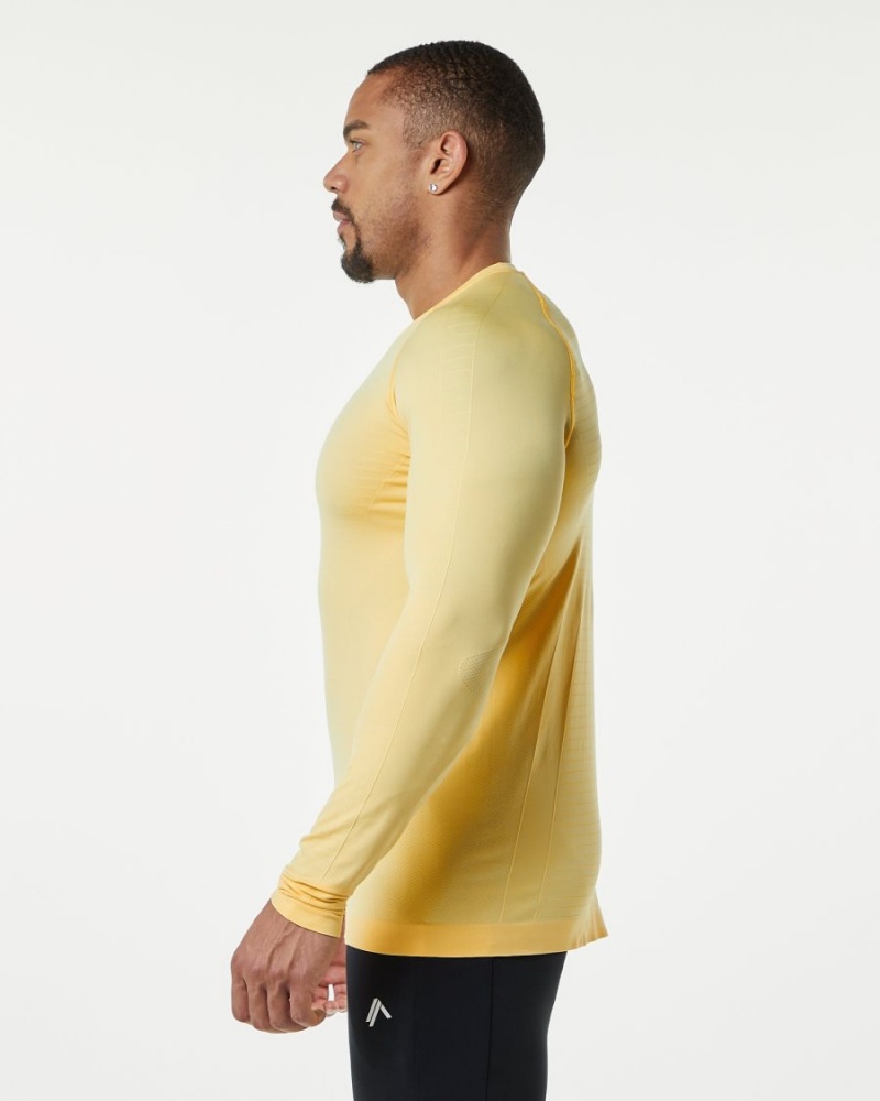 Faded Honey Alphalete Hero Long Sleeve Tee Men's Shirts | 5184062-FR