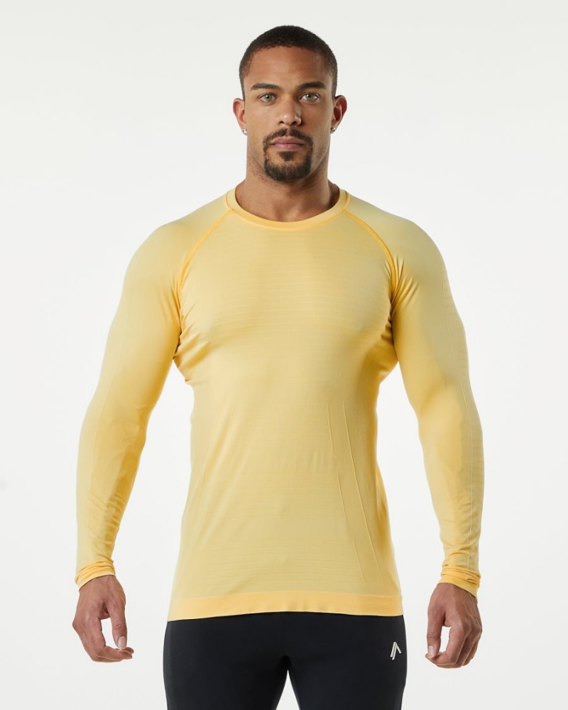 Faded Honey Alphalete Hero Long Sleeve Tee Men\'s Shirts | 5184062-FR