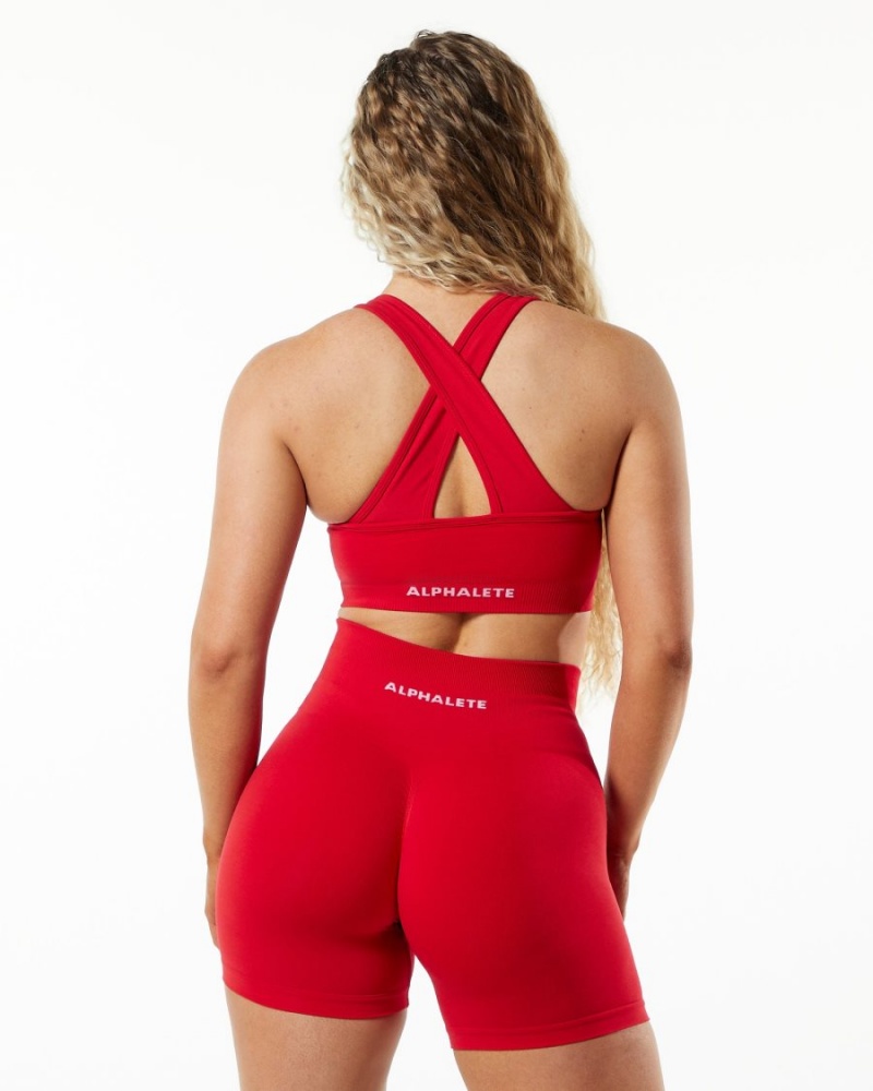 Formula Red Alphalete Amplify Bra Women's Sports Bra | 5467380-ZU