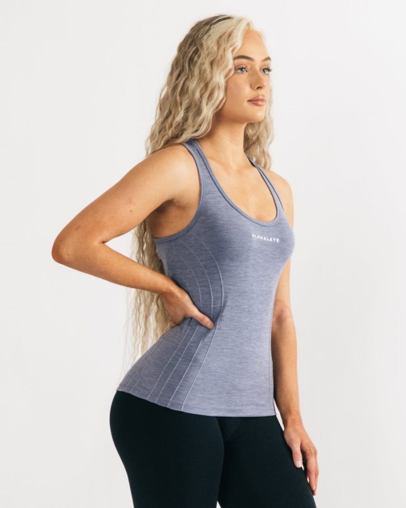 French Blue Alphalete Seamless Tank Women's Tank Top | 4875162-WV