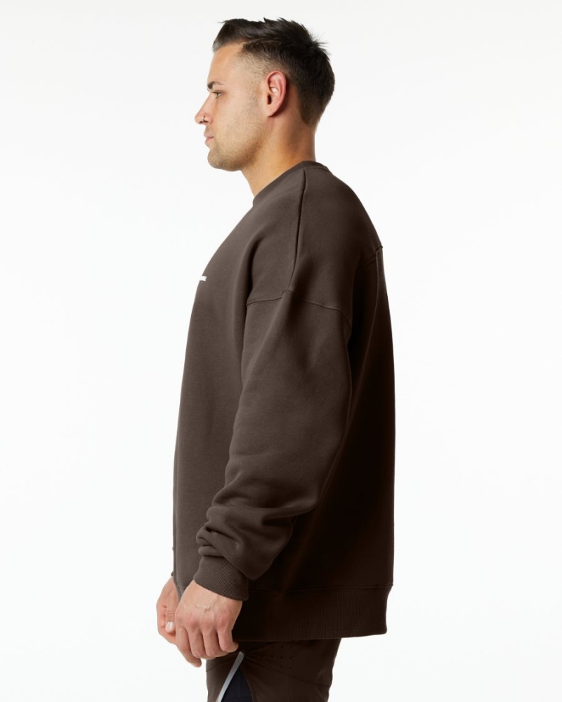 Fudge Brown Alphalete Classic Crew Men's Jackets | 4715896-BT