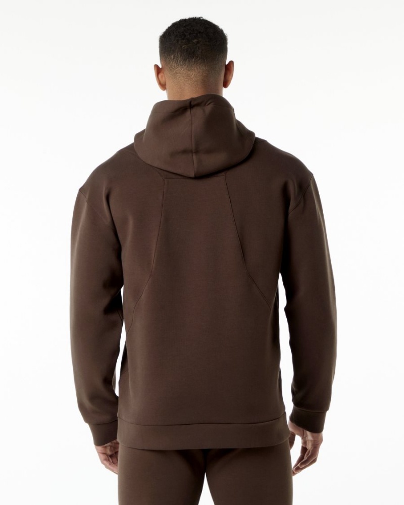 Fudge Brown Alphalete ELMTS Hoodie Men's Hoodie | 3471290-TG