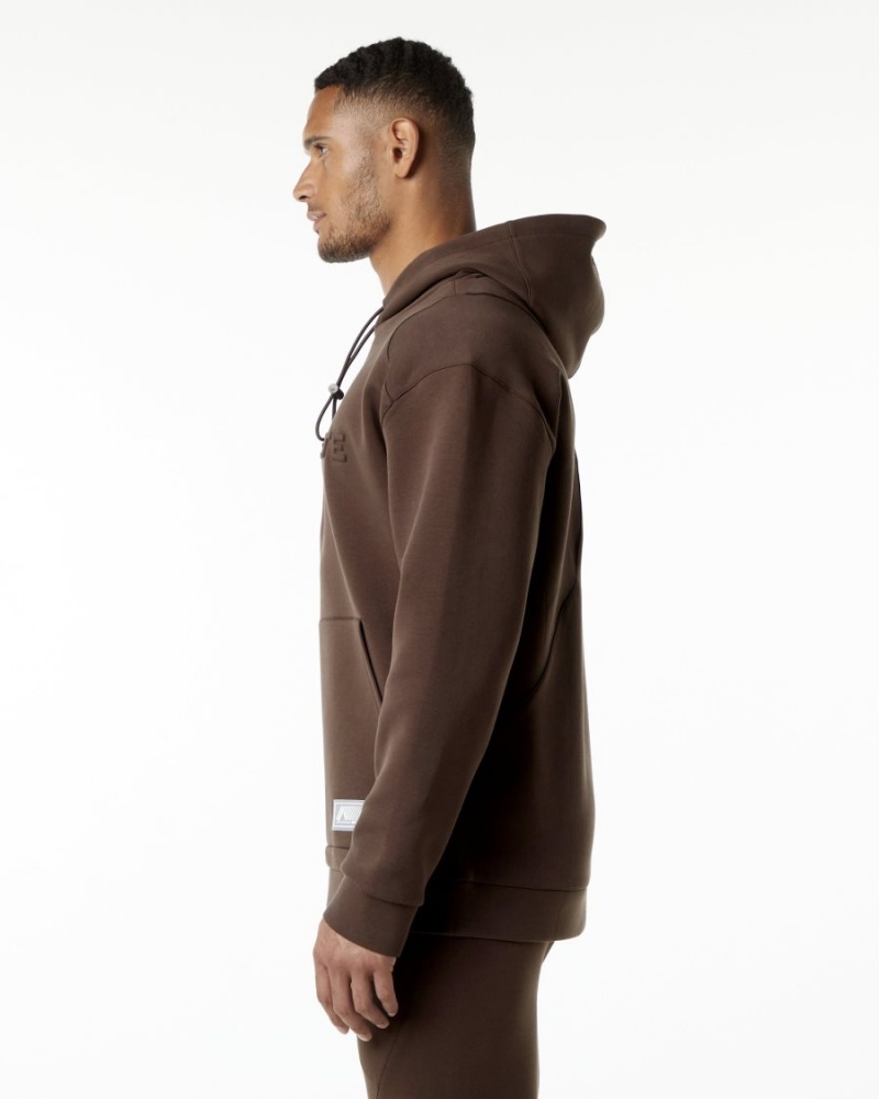 Fudge Brown Alphalete ELMTS Hoodie Men's Hoodie | 3471290-TG