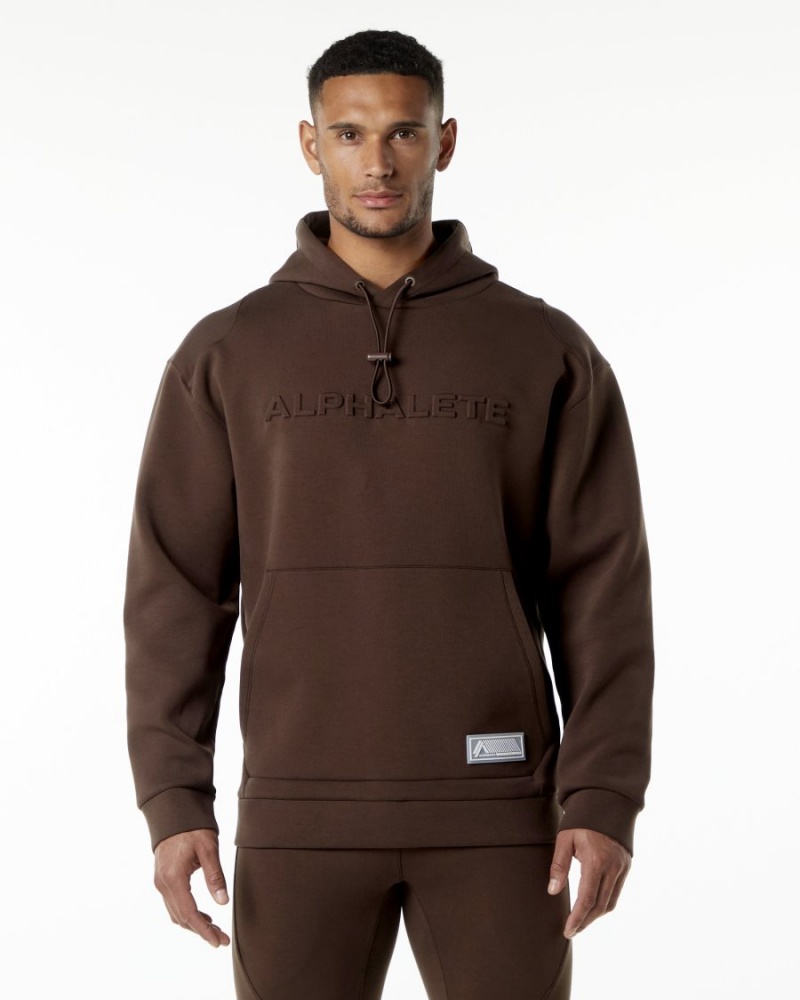 Fudge Brown Alphalete ELMTS Hoodie Men\'s Hoodie | 3471290-TG